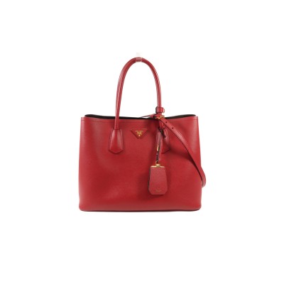 PRADA MEDIUM DOUBLE SAFFIANO LEATHER BAG 1BG775 (33*25*14.5cm) 